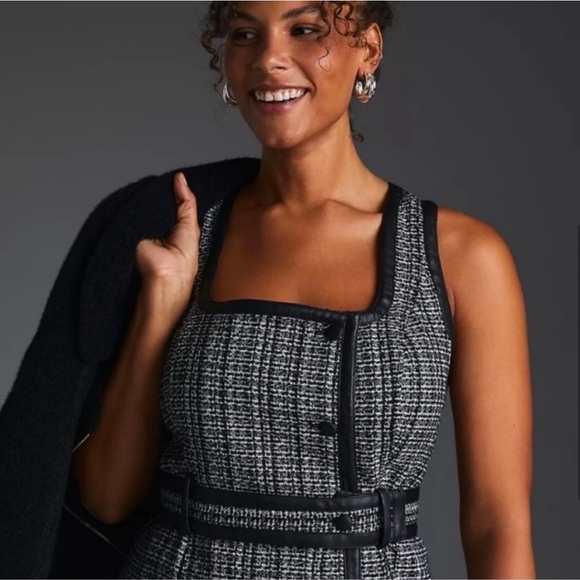 Anthro Maeve tweed mini dress size 10 - Picture 5 of 16